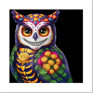 Day Of The Dead Owl Posters and Art